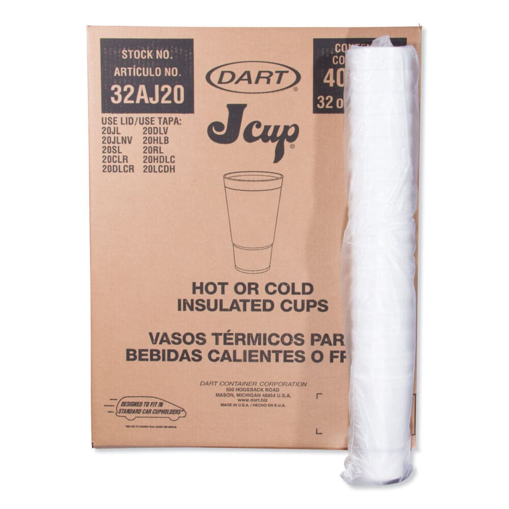 Foam Drink Cups, 32 oz, White, 16/Bag, 25 Bags/Carton - Image 4