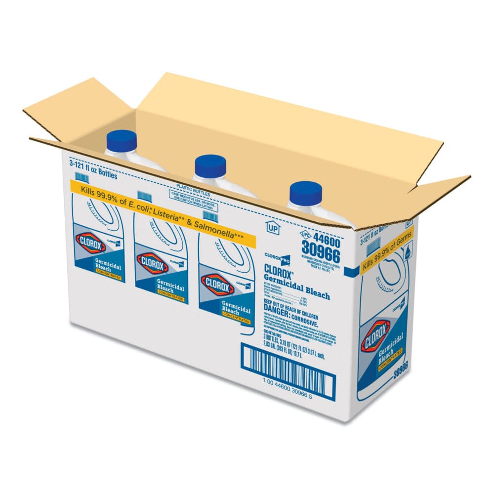 Concentrated Germicidal Bleach, Regular, 121 oz Bottle, 3/Carton - Image 3