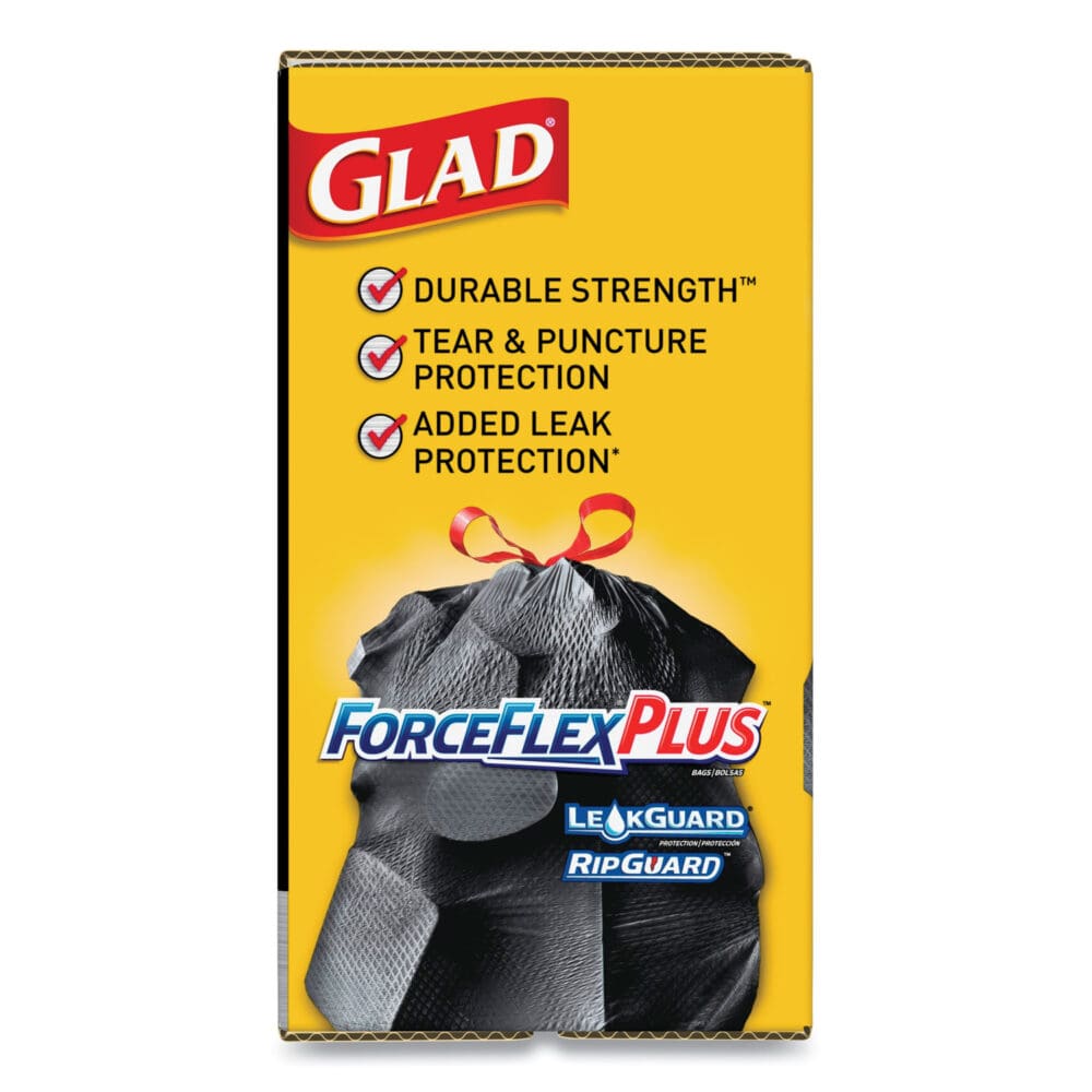 ForceFlexPlus Drawstring Large Trash Bags, 30 gal, 1.05 mil, 30" x 32", Black, 70/Box - Image 6