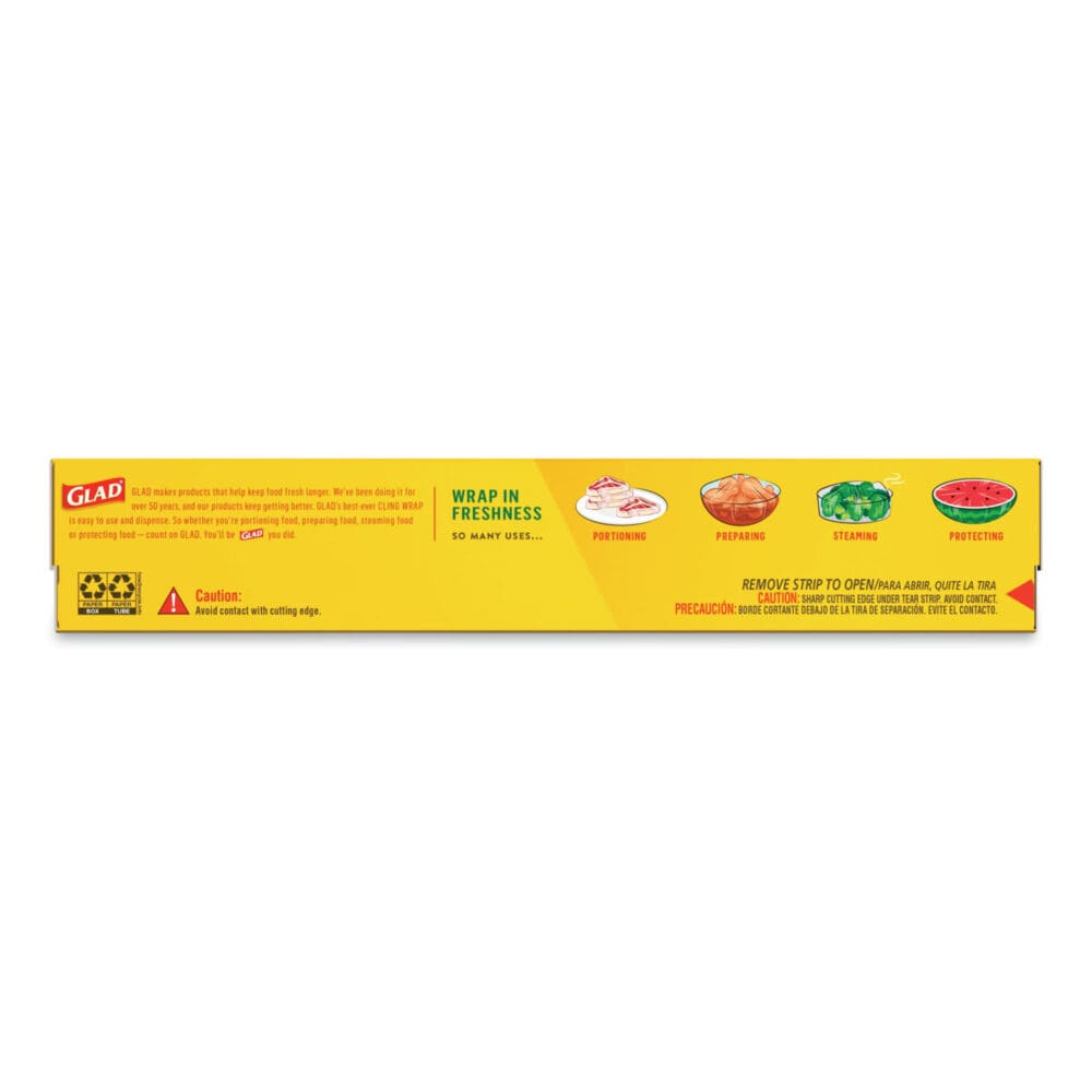 ClingWrap Plastic Wrap, 200 Square Foot Roll, Clear, 12 Rolls/Carton - Image 6