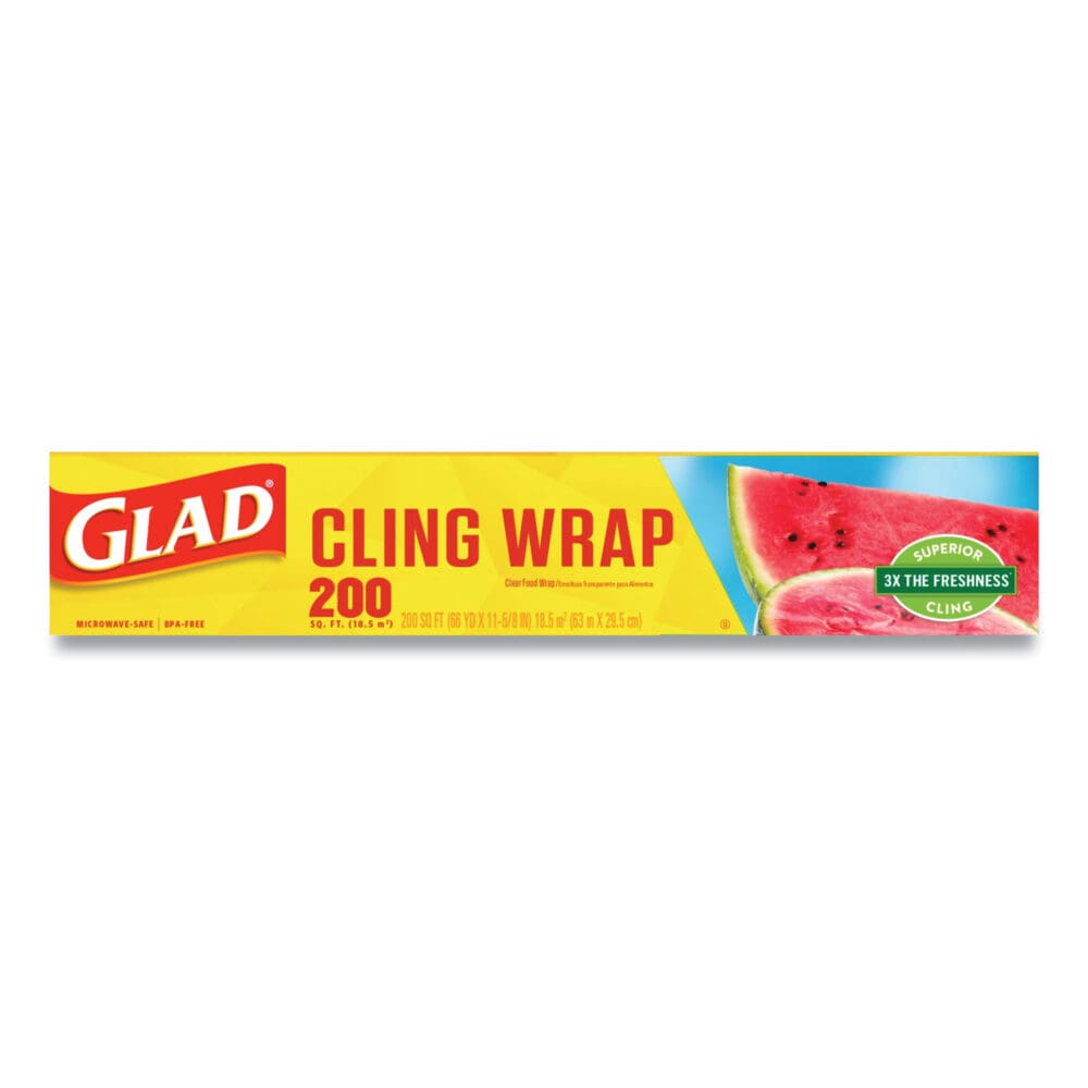 ClingWrap Plastic Wrap, 200 Square Foot Roll, Clear, 12 Rolls/Carton - Image 8
