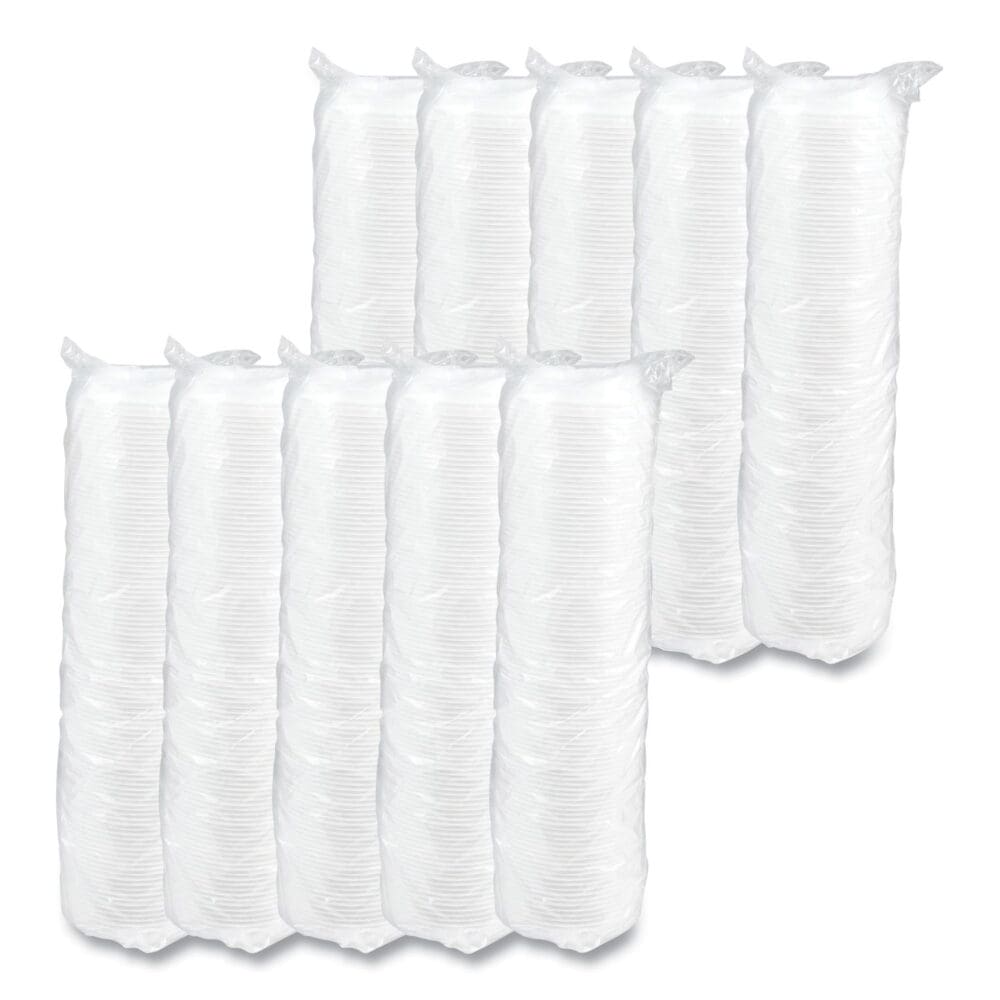 Optima Reclosable Lid, Fits 12 oz to 24 oz Foam Cups, White, 100 Pack, 10 Packs/Carton - Image 4