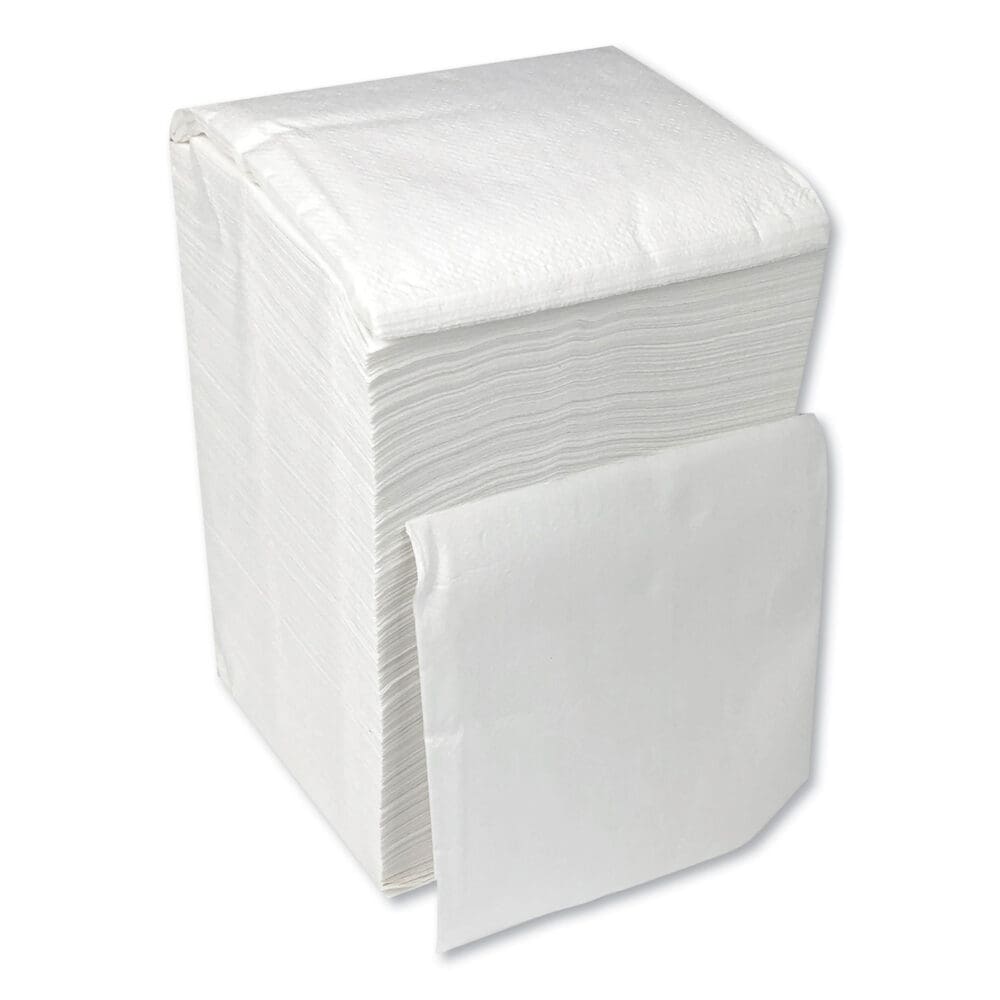 Cocktail Napkins, 1-Ply, 9w x 9d, White, 500/Pack, 8 Packs/Carton - Image 2