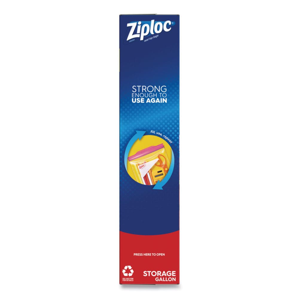 Double Zipper Storage Bags, 1 gal, 1.75 mil, 9.6" x 12.1", Clear, 19 Bags/Box, 12 Boxes/Carton - Image 3