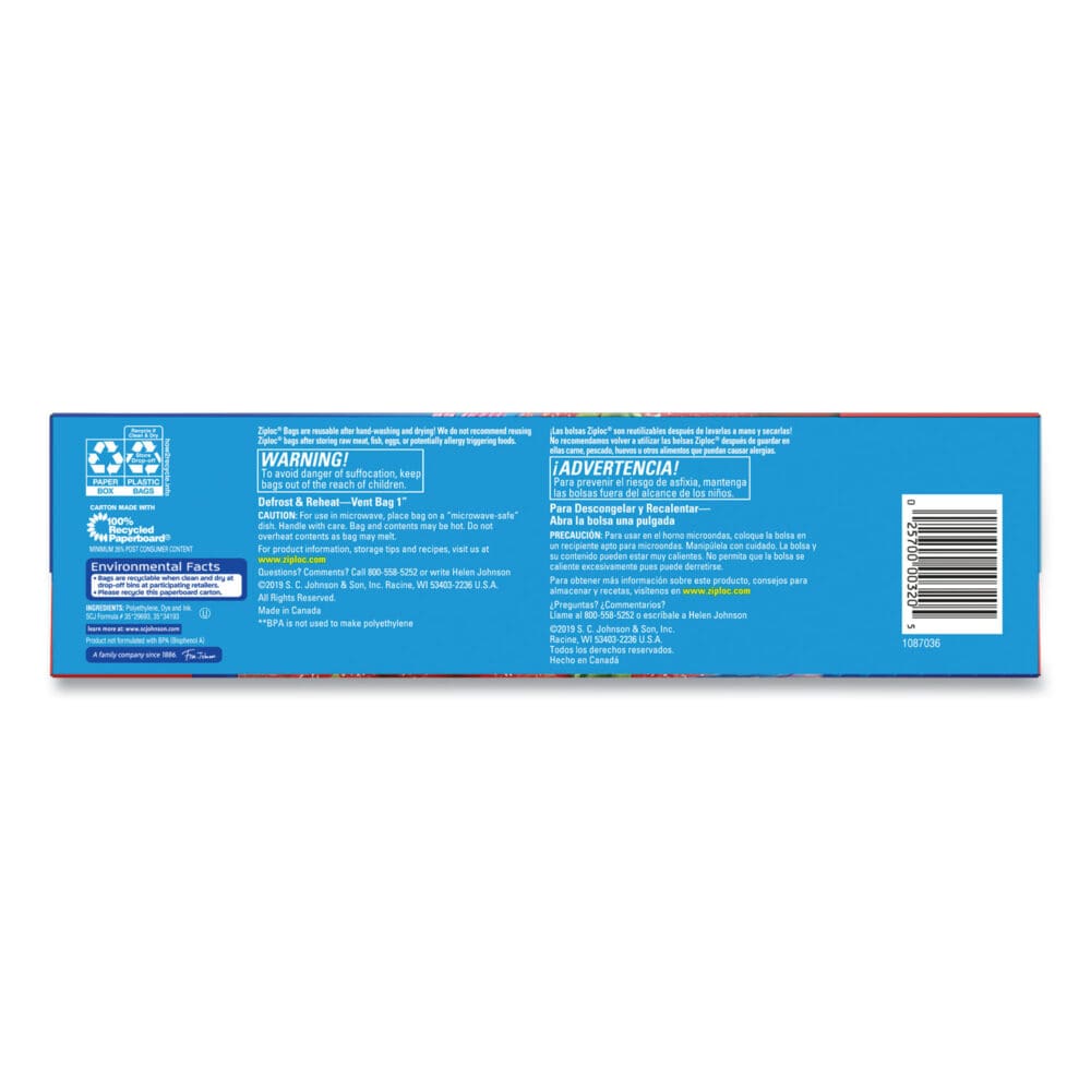 Double Zipper Storage Bags, 1 gal, 1.75 mil, 10.56" x 10.75", Clear, 38 Bags/Box, 9 Boxes/Carton - Image 4