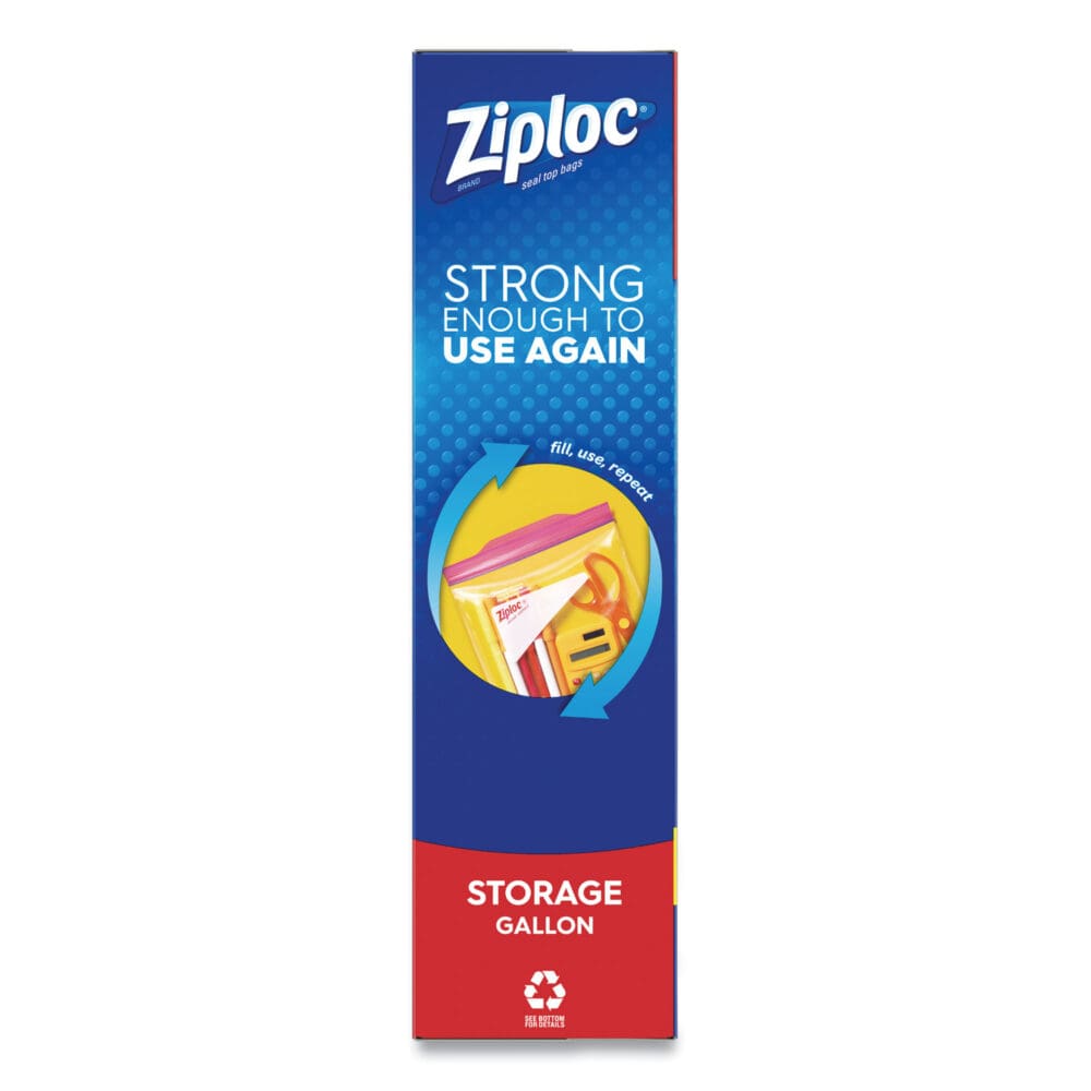 Double Zipper Storage Bags, 1 gal, 1.75 mil, 10.56" x 10.75", Clear, 38 Bags/Box, 9 Boxes/Carton - Image 5