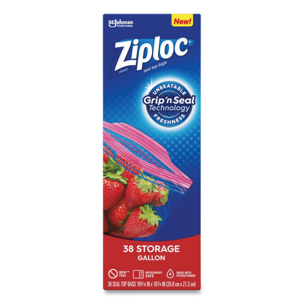 Double Zipper Storage Bags, 1 gal, 1.75 mil, 10.56" x 10.75", Clear, 38 Bags/Box, 9 Boxes/Carton - Image 2