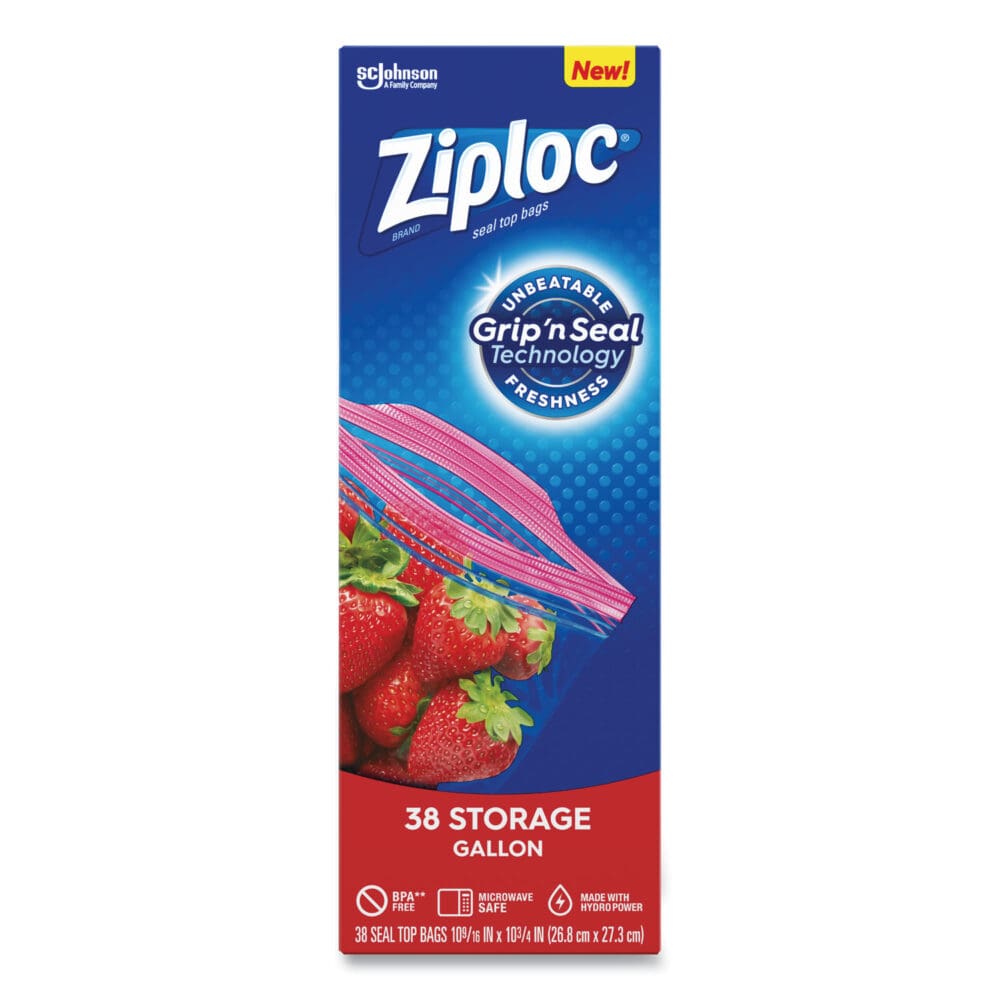 Double Zipper Storage Bags, 1 gal, 1.75 mil, 10.56" x 10.75", Clear, 38/Box - Image 4