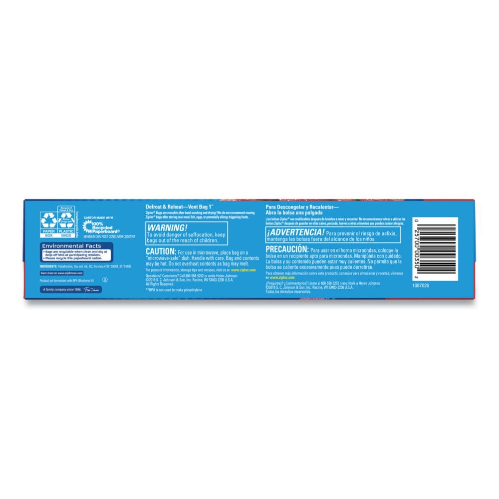 Double Zipper Storage Bags, 1 gal, 1.75 mil, 9.6" x 12.1", Clear, 19 Bags/Box, 12 Boxes/Carton - Image 4