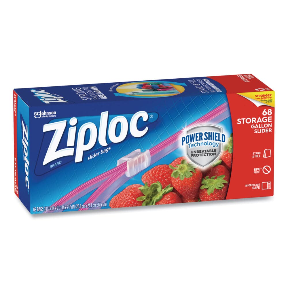 Slider Storage Bags, 1 gal, 9.5" x 10.56", Clear, 9/Carton - Image 4