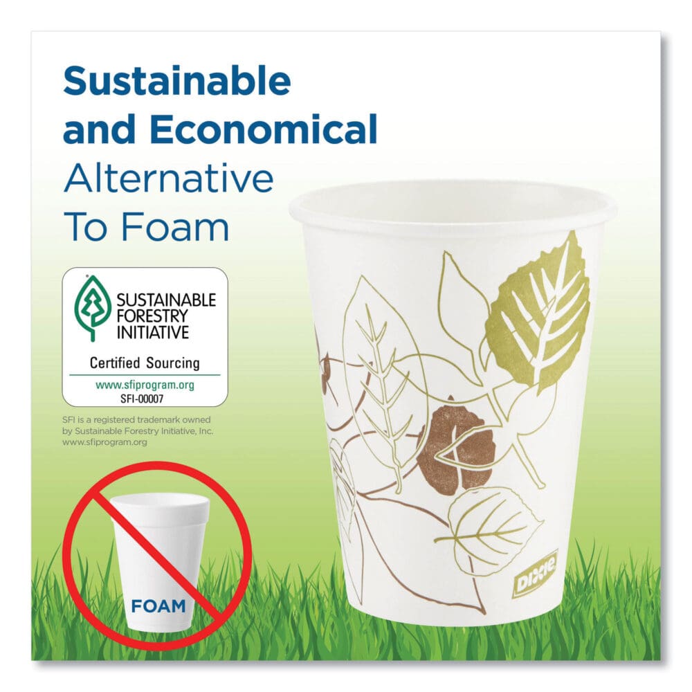 Pathways Paper Hot Cups, 10 oz, 15/Sleeve, 20 Sleeves/Carton - Image 4
