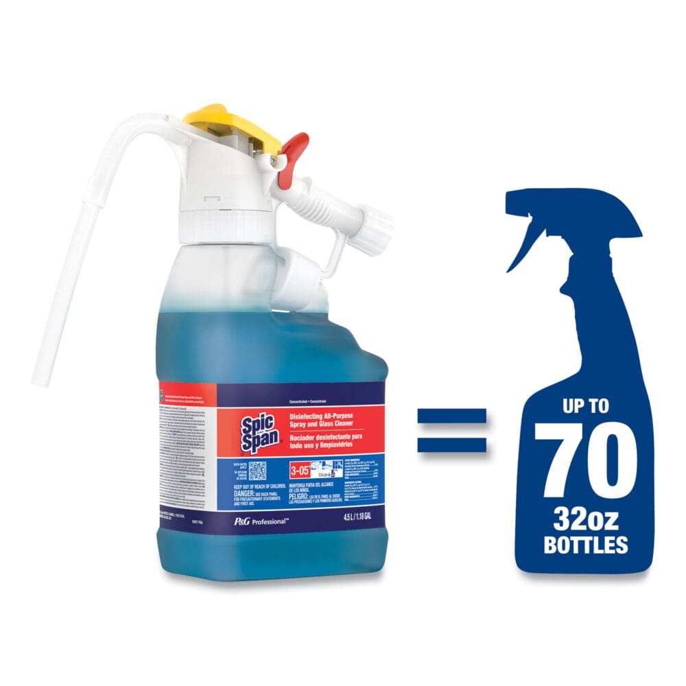 Dilute 2 Go, Spic and Span Disinfecting All-Purpose Spray and Glass Cleaner, Fresh Scent, , 4.5 L Jug, 1/Carton - Image 6