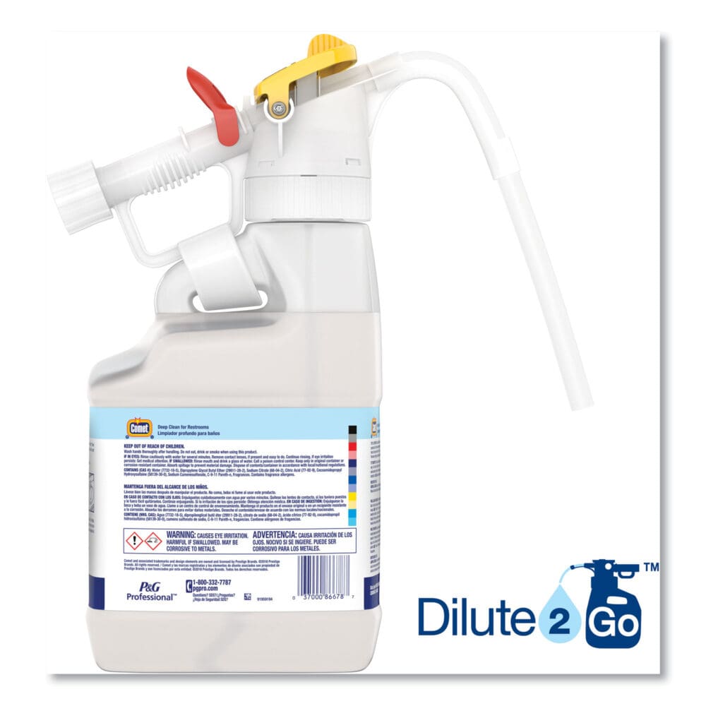 Dilute 2 Go, Comet Deep Clean for Restrooms, Fresh Scent, , 4.5 L Jug, 1/Carton - Image 3