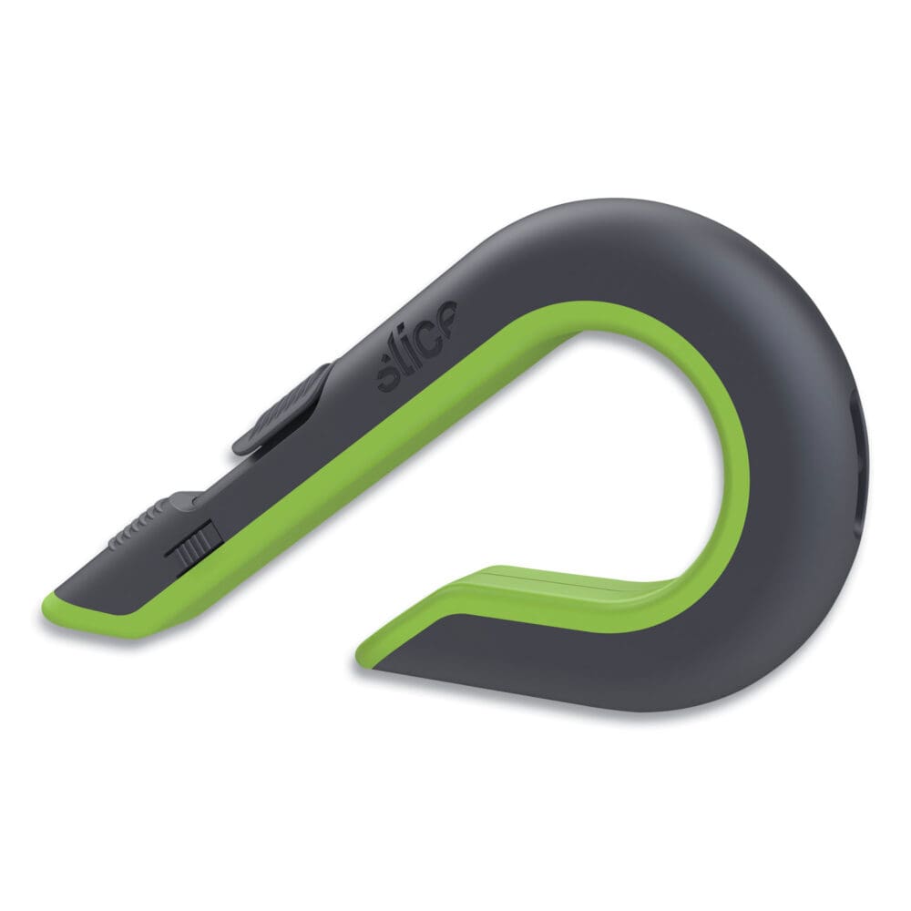 Box Cutters, Double Sided, Replaceable, 1.29" Stainless Steel Blade, 7" Nylon Handle, Gray/Green - Image 4