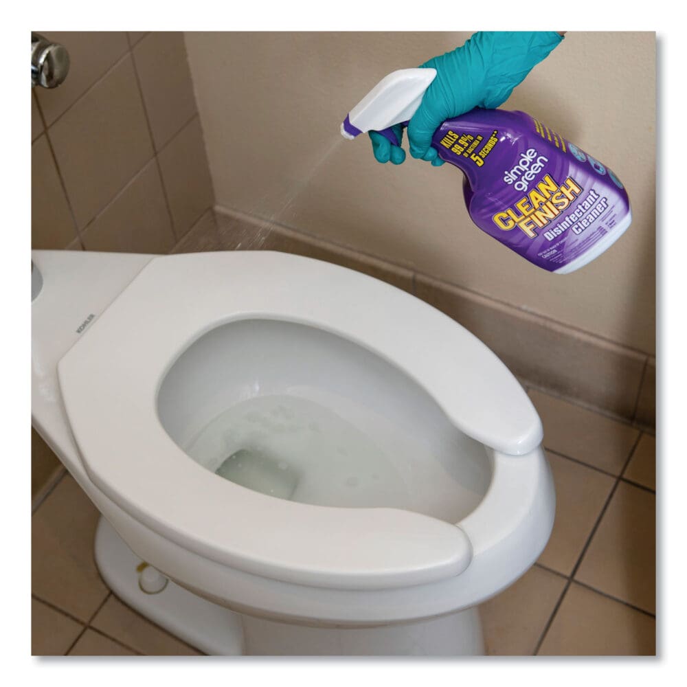 Clean Finish Disinfectant Cleaner, Herbal, 32 oz Spray Bottle, 12/Carton - Image 3