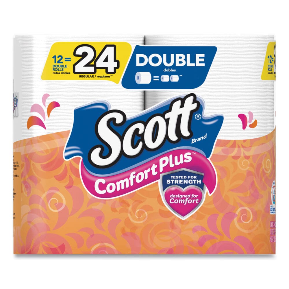 ComfortPlus Toilet Paper, Double Roll, Bath Tissue, Septic Safe, 1-Ply, White, 231 Sheets/Roll, 12 Rolls/Pack, 4 Packs/Carton - Image 5