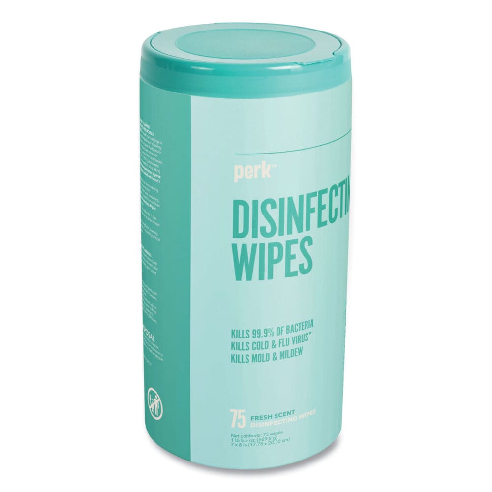 Disinfecting Wipes, 7 x 8, Fresh, White, 75 Wipes/Canister - Image 3