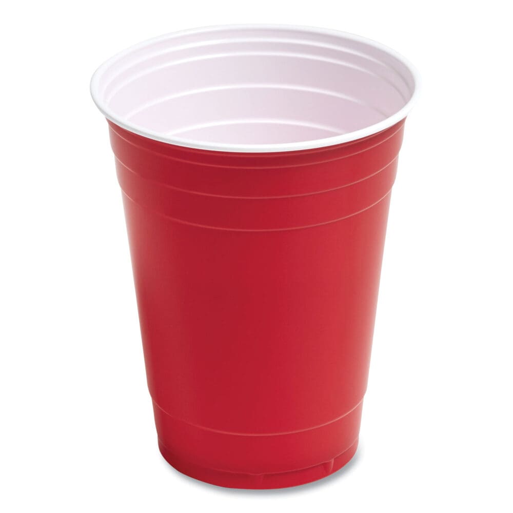 Plastic Cold Cups, 16 oz, Red, 50/Pack - Image 4