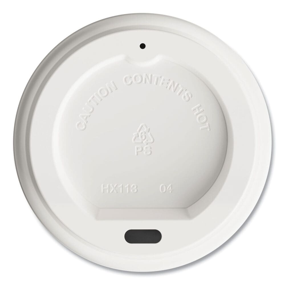 Plastic Hot Cup Lids, Fits 8 oz Cups, White, 50/Pack - Image 4