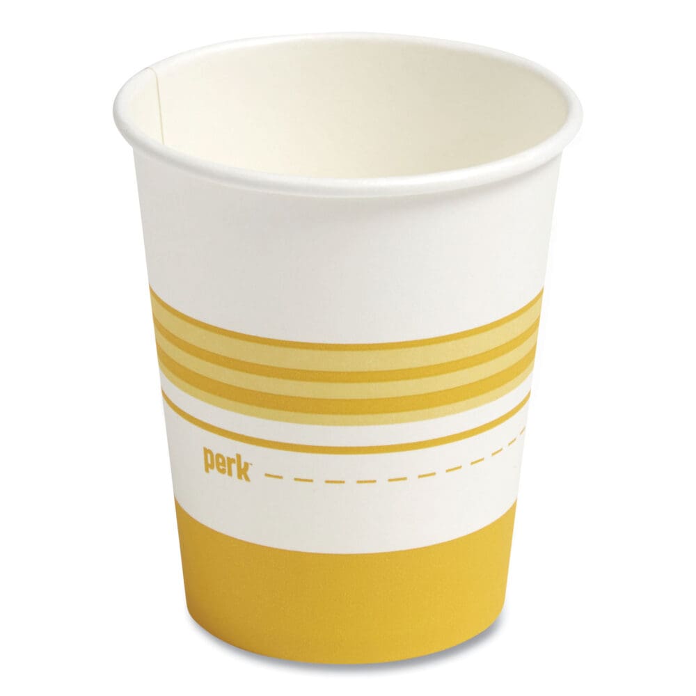 Paper Hot Cups, 16 oz, White/Orange, 50/Pack - Image 5