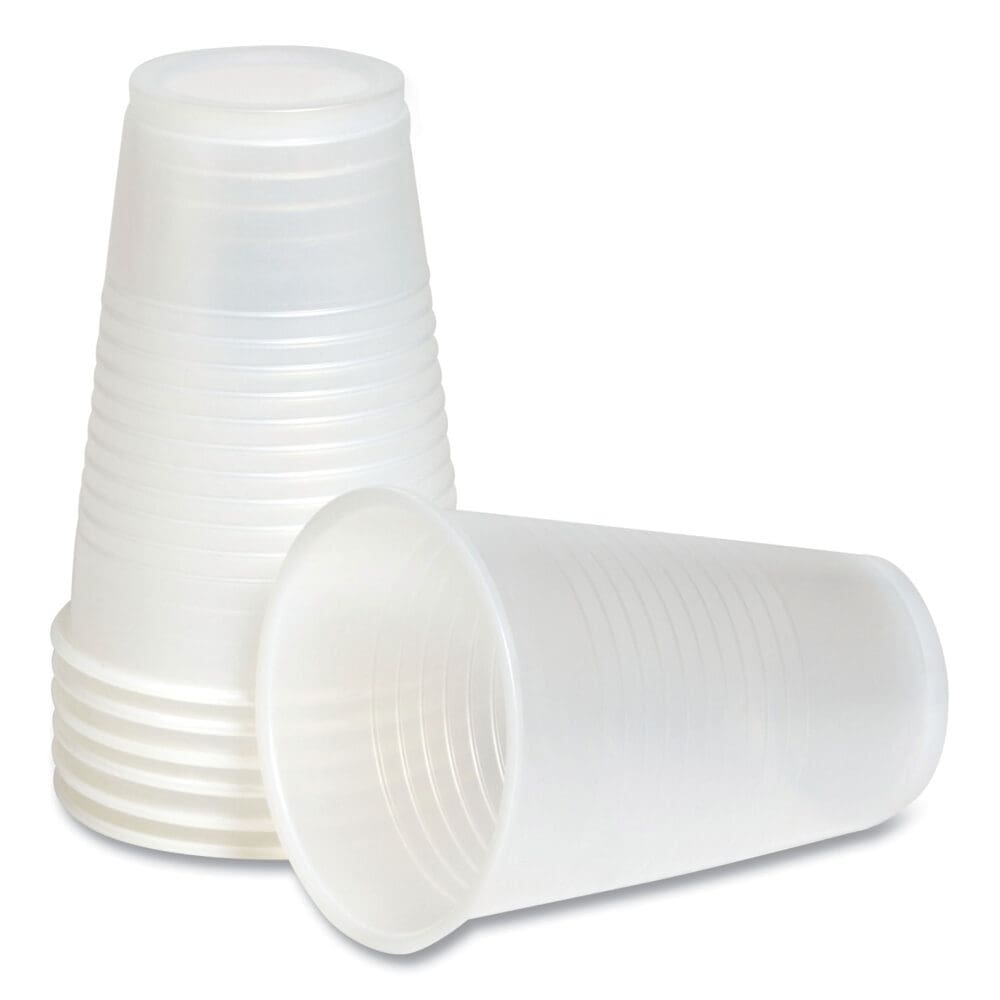 Plastic Cold Cups, 12 oz, Clear, 50/Pack - Image 3