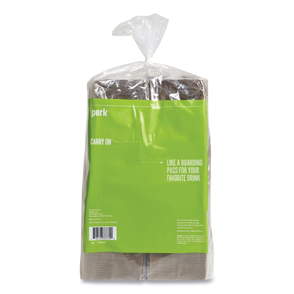 Paper Hot Cup Sleeves, Fits 10, 12, 16 oz Cups, Brown, 500/Pack - Image 2