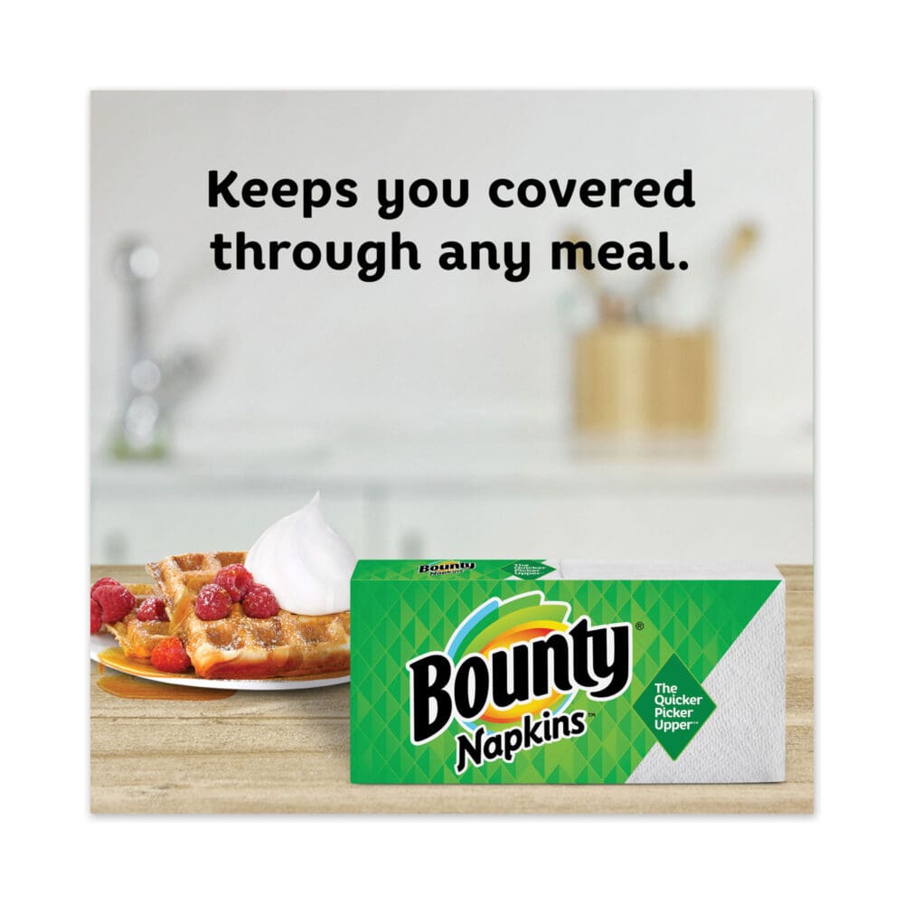Quilted Napkins, 1-Ply, 12 1/10 x 12, Assorted - Print or White, 200/Pack - Image 4
