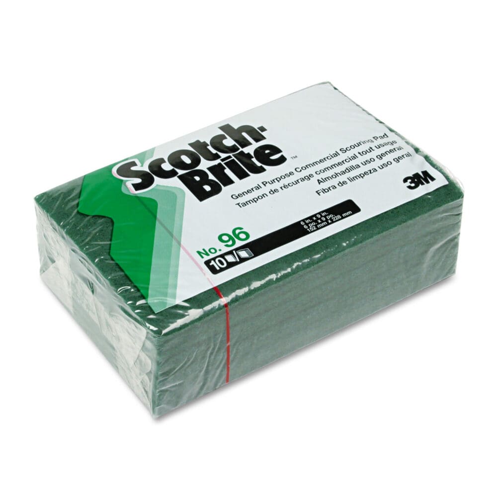 Commercial Scouring Pad 96, 6 x 9, Green, 10/Pack - Image 3