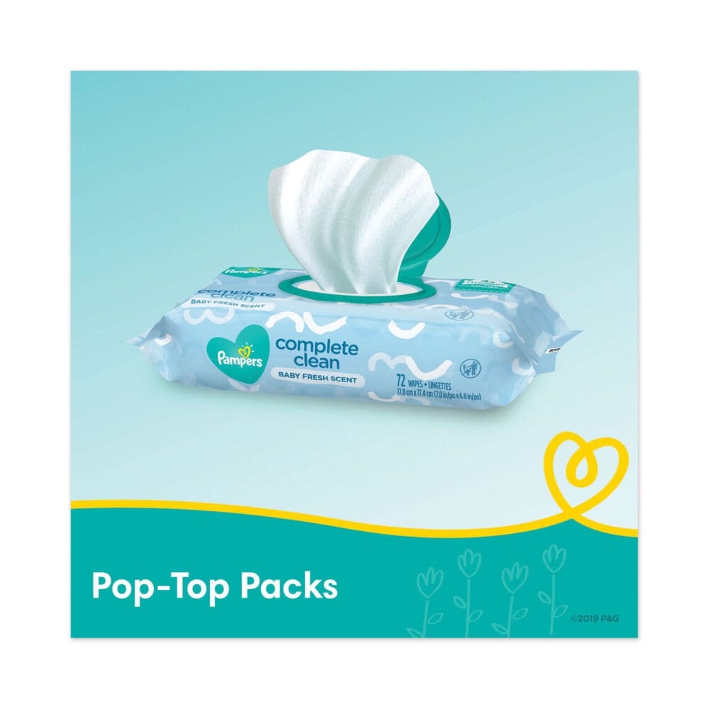 Complete Clean Baby Wipes, 1-Ply, Baby Fresh, 7 x 6.8, White, 72 Wipes/Pack, 8 Packs/Carton - Image 5