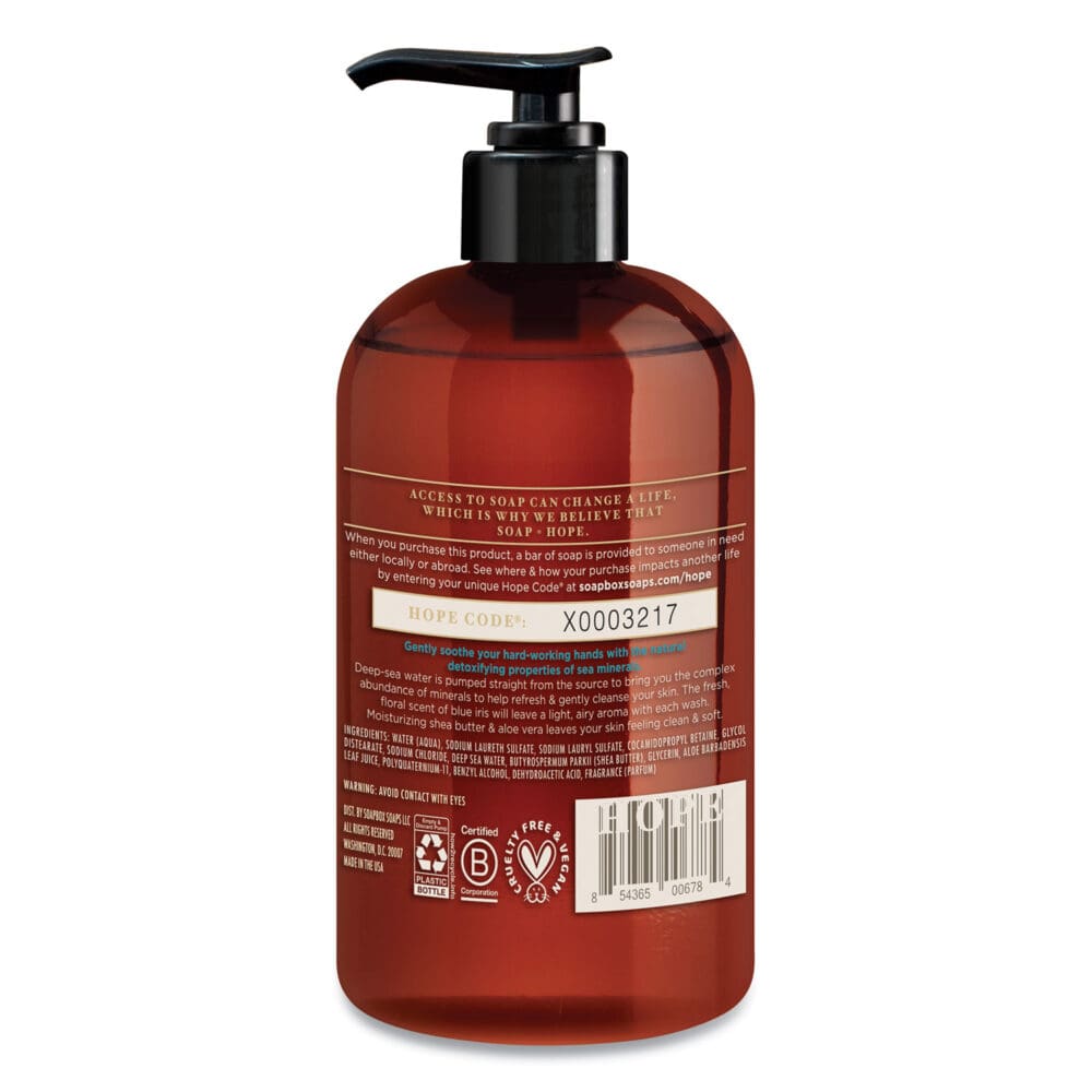 Hand Soap, Sea Minerals and Blue Iris, 12 oz, 12/Carton - Image 7