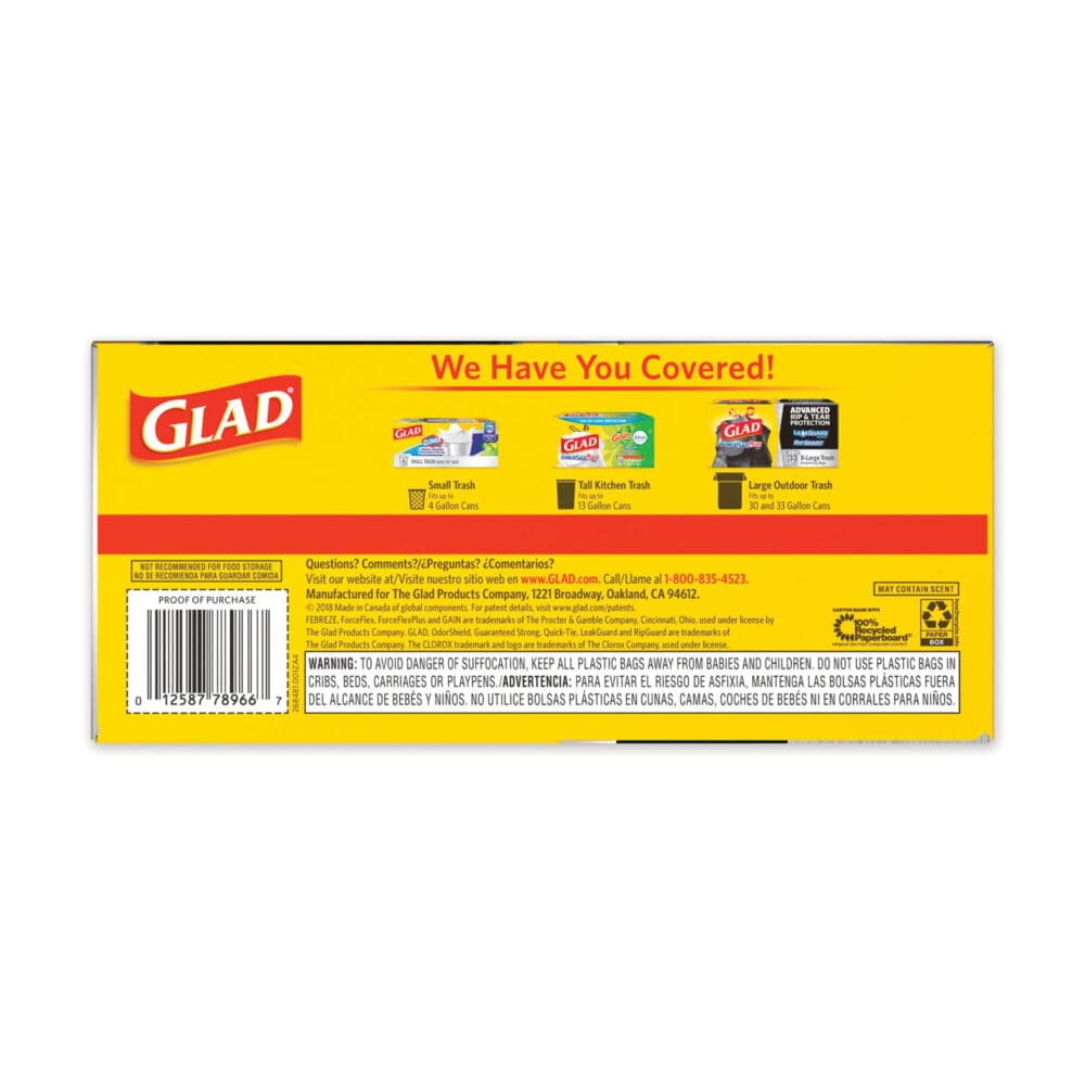 Drawstring Large Trash Bags, 30 gal, 1.05 mil, 30" x 33", Black, 15 Bags/Box, 6 Boxes/Carton - Image 6