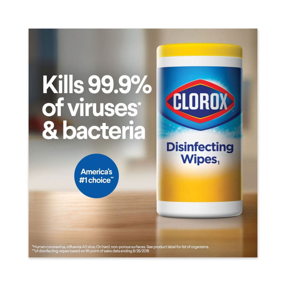 Disinfecting Wipes, 1-Ply, 7 x 8, Fresh Scent/Citrus Blend, 35/Canister, 3/Pack, 5 Packs/Carton - Image 5