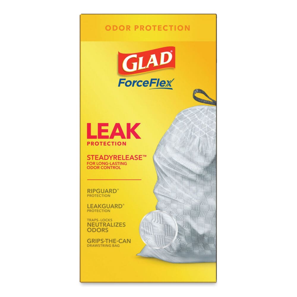 OdorShield Tall Kitchen Drawstring Bags, 13 gal, 0.78 mil, 24" x 27.38", White, 40 Bags/Box, 6 Boxes/Carton - Image 11