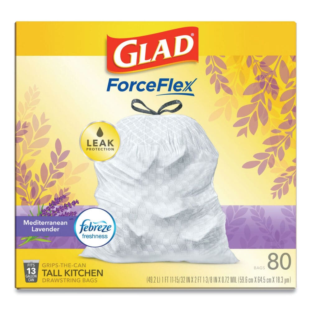 OdorShield Tall Kitchen Drawstring Bags, 13 gal, 0.95 mil, 24" x 27.38", White, 80/Box - Image 3