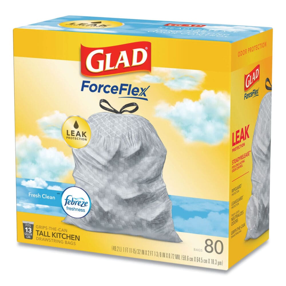 OdorShield Tall Kitchen Drawstring Bags, 13 gal, 0.72 mil, 24" x 27.38", White, 80 Bags/Box, 3 Boxes/Carton - Image 4