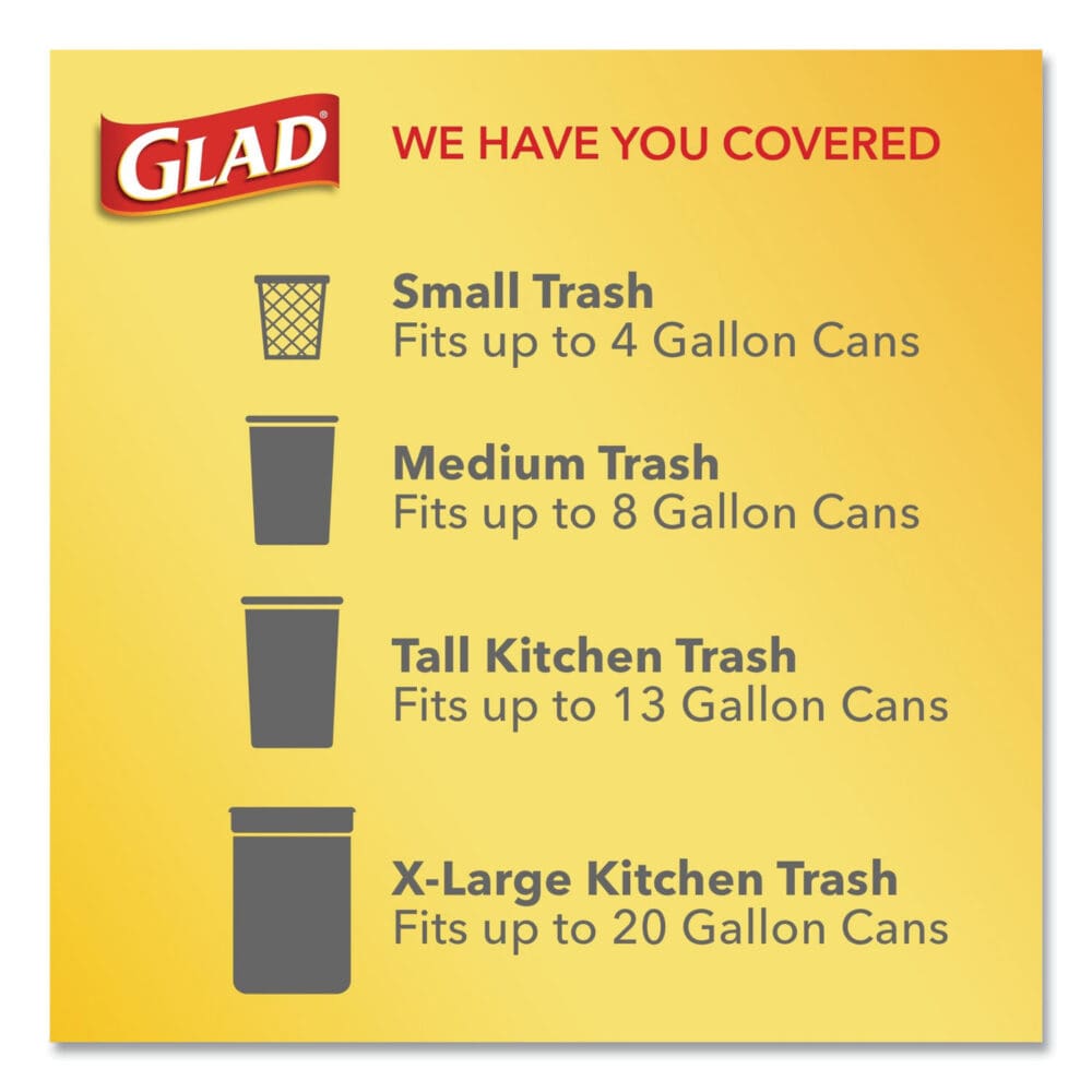 ForceFlexPlus OdorShield Tall Kitchen Drawstring Trash Bags, 13 gal, 0.9 mil, 24" x 28", White, 34 Bags/Box, 6 Boxes/Carton - Image 6