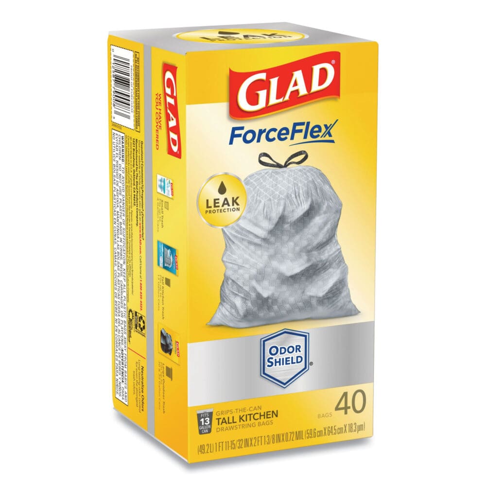 Tall Kitchen Drawstring Trash Bags, 13 gal, 0.72 mil, 23.75" x 24.88", White, 240/Carton - Image 4
