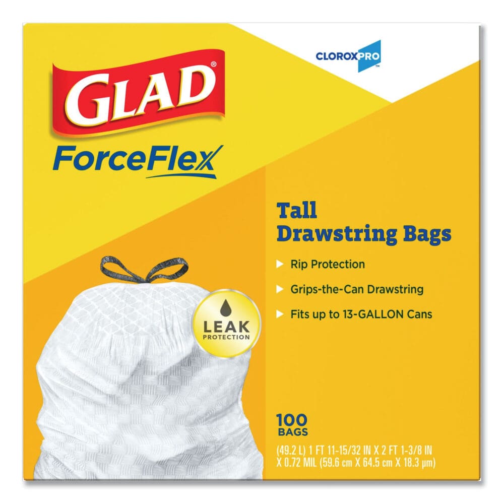 Tall Kitchen Drawstring Trash Bags, 13 gal, 0.72 mil, 24" x 27.38", Gray, 100 Bags/Box, 4 Boxes/Carton - Image 11