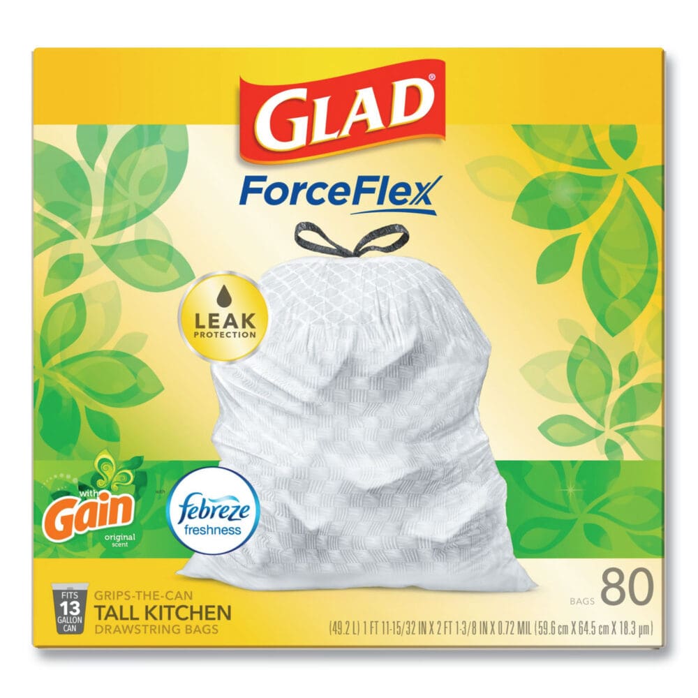 OdorShield Tall Kitchen Drawstring Bags, 13 gal, 0.95 mil, 24" x 27.38", White, 80 Bags/Box, 3 Boxes/Carton - Image 4