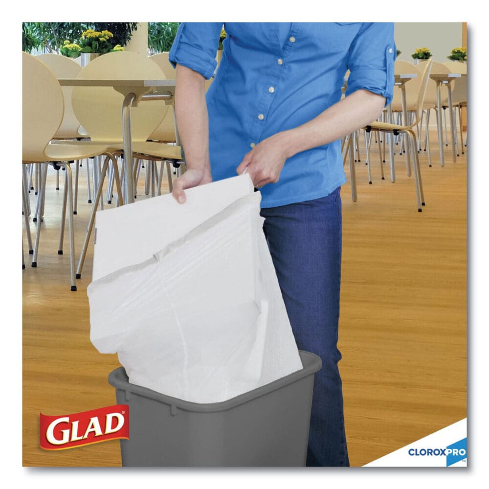 Tall Kitchen Drawstring Trash Bags, 13 gal, 0.72 mil, 24" x 27.38", Gray, 100/Box - Image 9