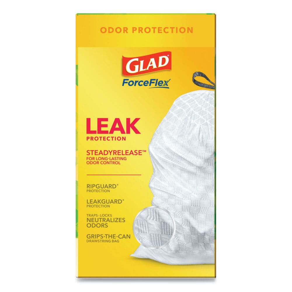 OdorShield Tall Kitchen Drawstring Bags, 13 gal, 0.95 mil, 24" x 27.38", White, 80/Box - Image 8