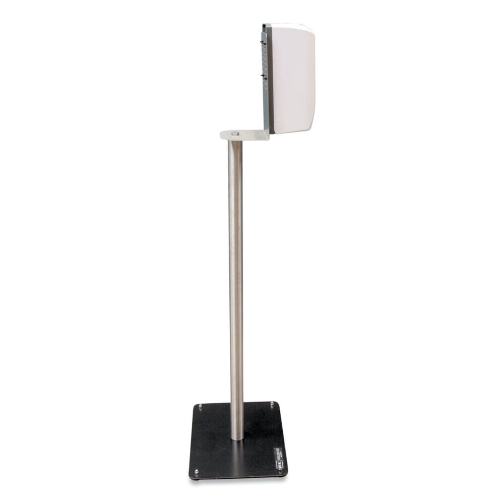 Hand Sanitizer Stand with Hands Free Dispenser, 1,000 mL, 12 x 16 x 51, Silver/White/Black - Image 4