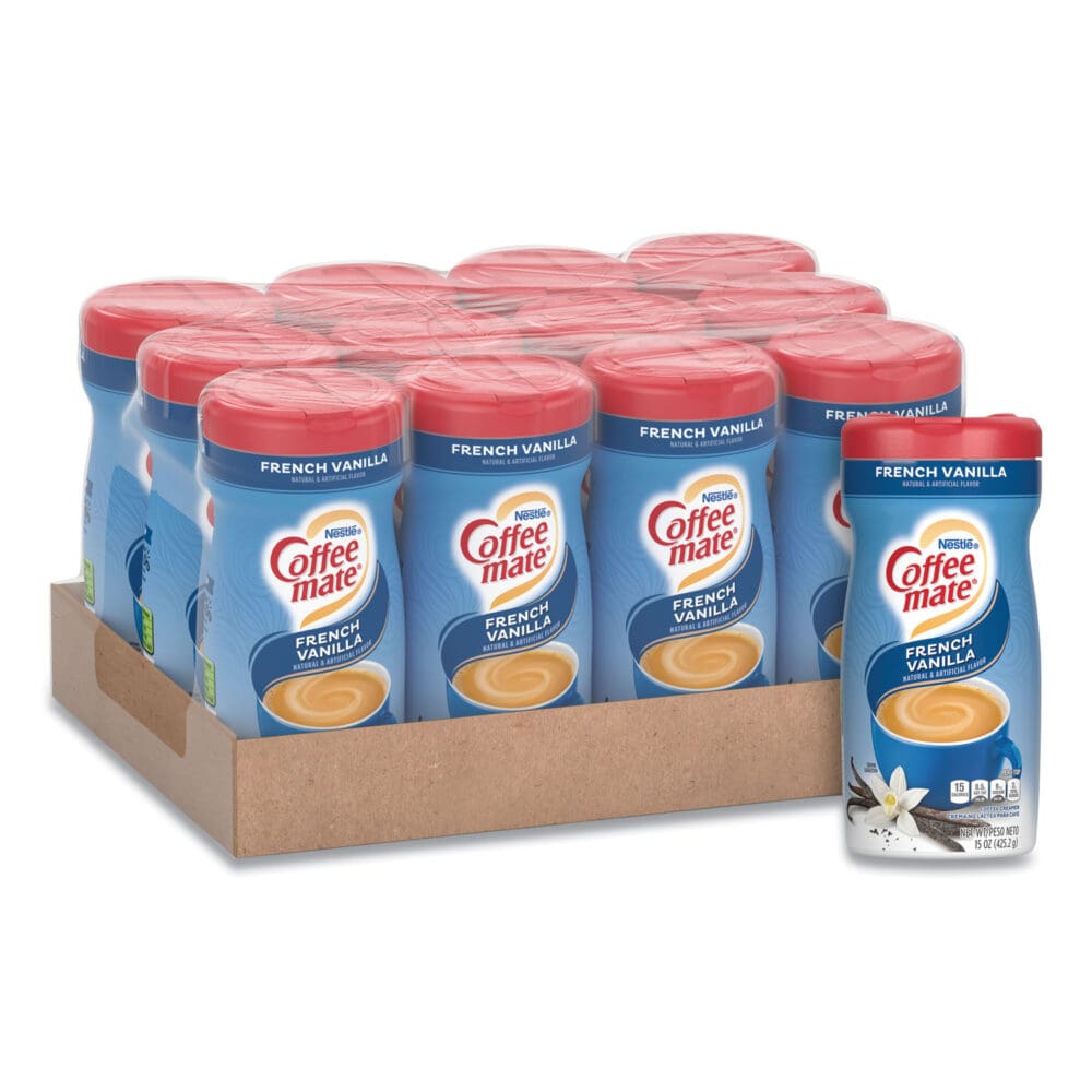 Non-Dairy Powdered Creamer, French Vanilla, 15 oz Canister, 12/Carton - Image 7
