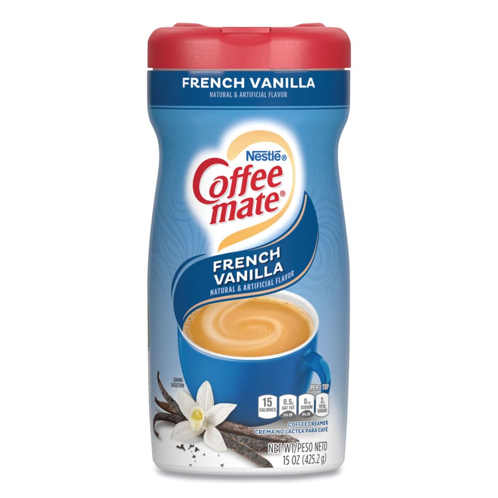 Non-Dairy Powdered Creamer, French Vanilla, 15 oz Canister, 12/Carton - Image 3