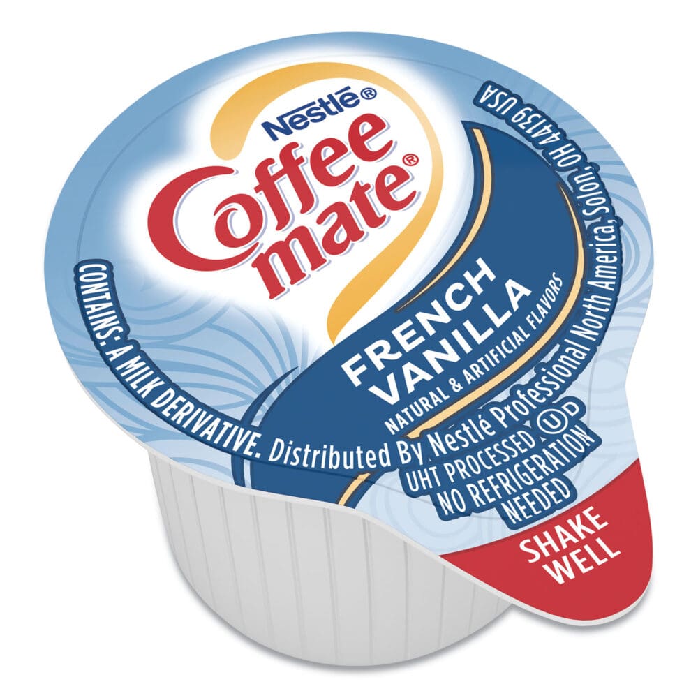 Liquid Coffee Creamer, French Vanilla, 0.38 oz Mini Cups, 50/Box, 4 Boxes/Carton, 200 Total/Carton - Image 3