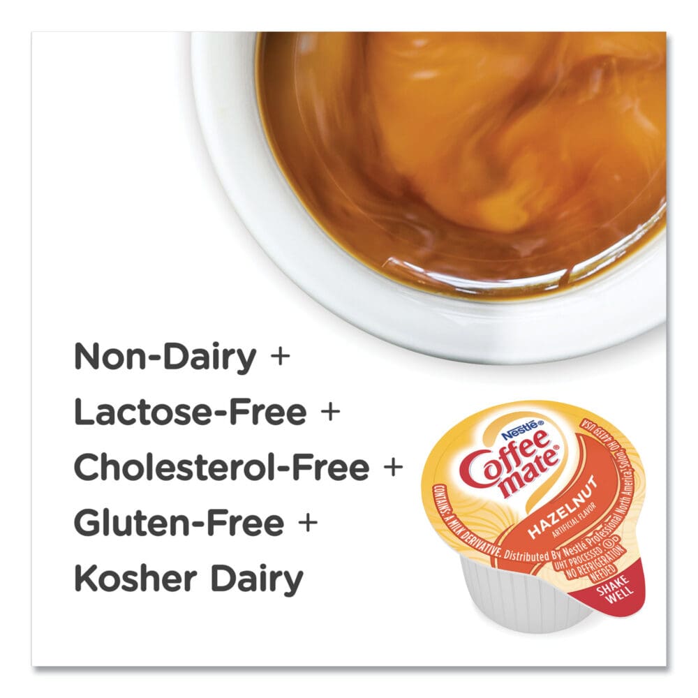 Liquid Coffee Creamer, Hazelnut, 0.38 oz Mini Cups, 50/Box, 4 Boxes/Carton, 200 Total/Carton - Image 6