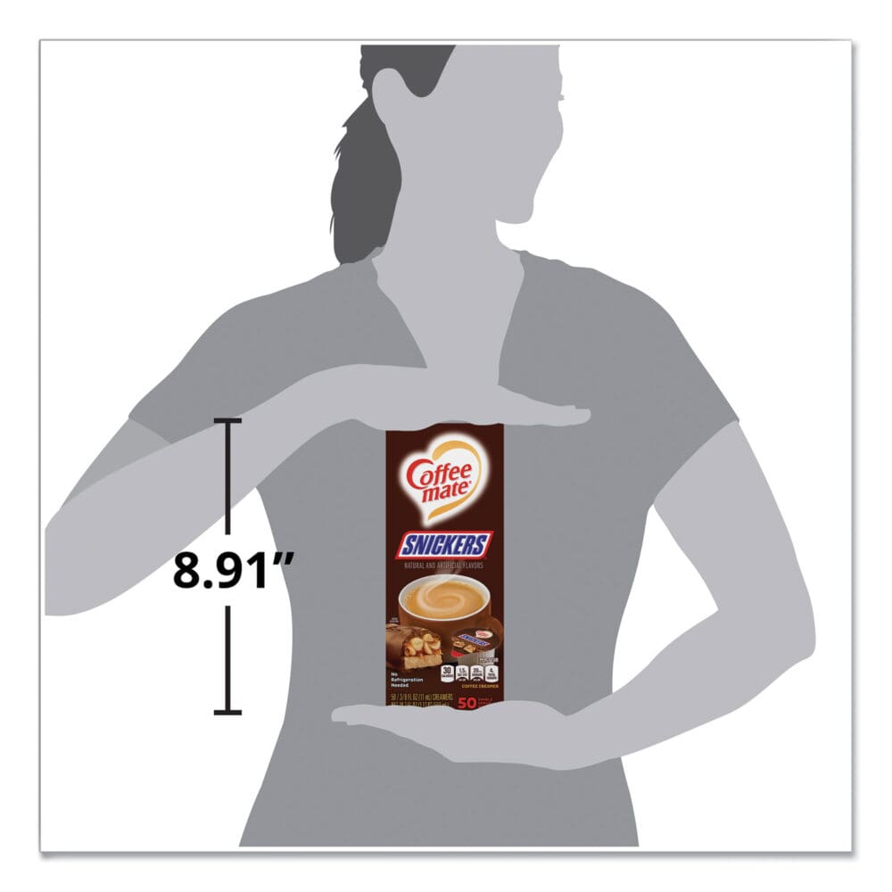Liquid Coffee Creamer, Snickers, 0.38 oz Mini Cups, 200 Cups/Carton - Image 5
