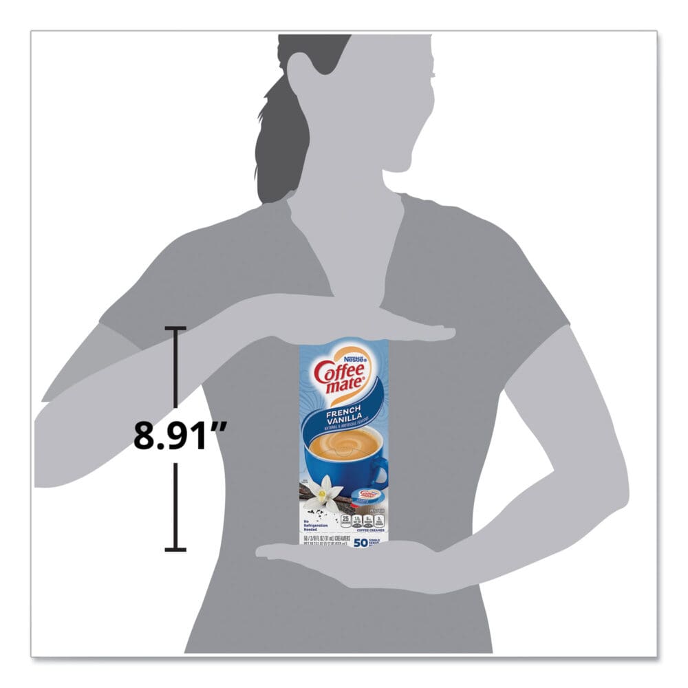 Liquid Coffee Creamer, French Vanilla, 0.38 oz Mini Cups, 50/Box - Image 3