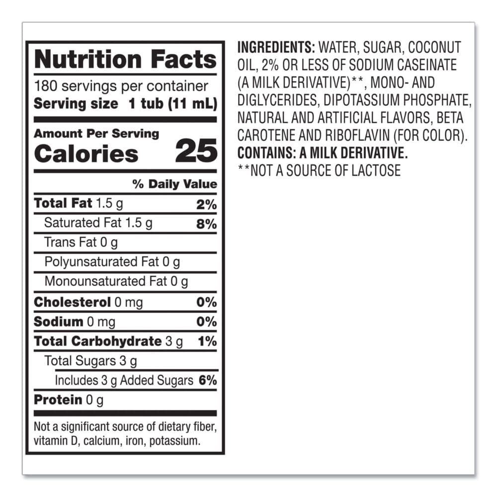 Liquid Coffee Creamer, French Vanilla, 0.38 oz Mini Cups, 180/Carton - Image 2
