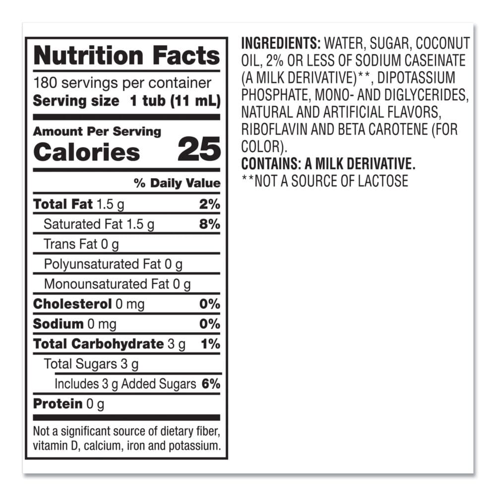 Liquid Coffee Creamer, Hazelnut, 0.38 oz Mini Cups, 180/Carton - Image 2